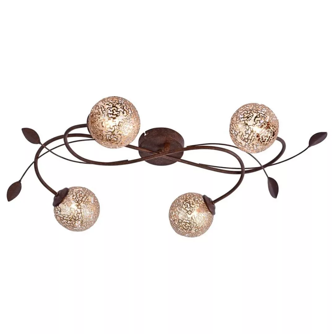Deckenlampe Greta in floralem Design, 4-fl. günstig online kaufen