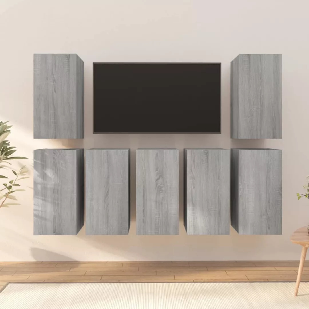 vidaXL TV-Schrank TV-Schränke 7 Stk Grau Sonoma 30,5x30x60 cm Spanplatte Lo günstig online kaufen