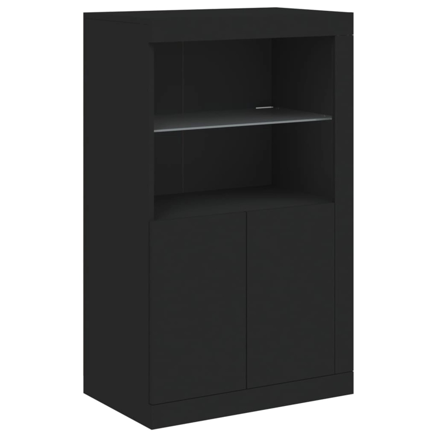 vidaXL Beistellschrank mit LED-Leuchten Schwarz Holzwerkstoff Modell 1 günstig online kaufen