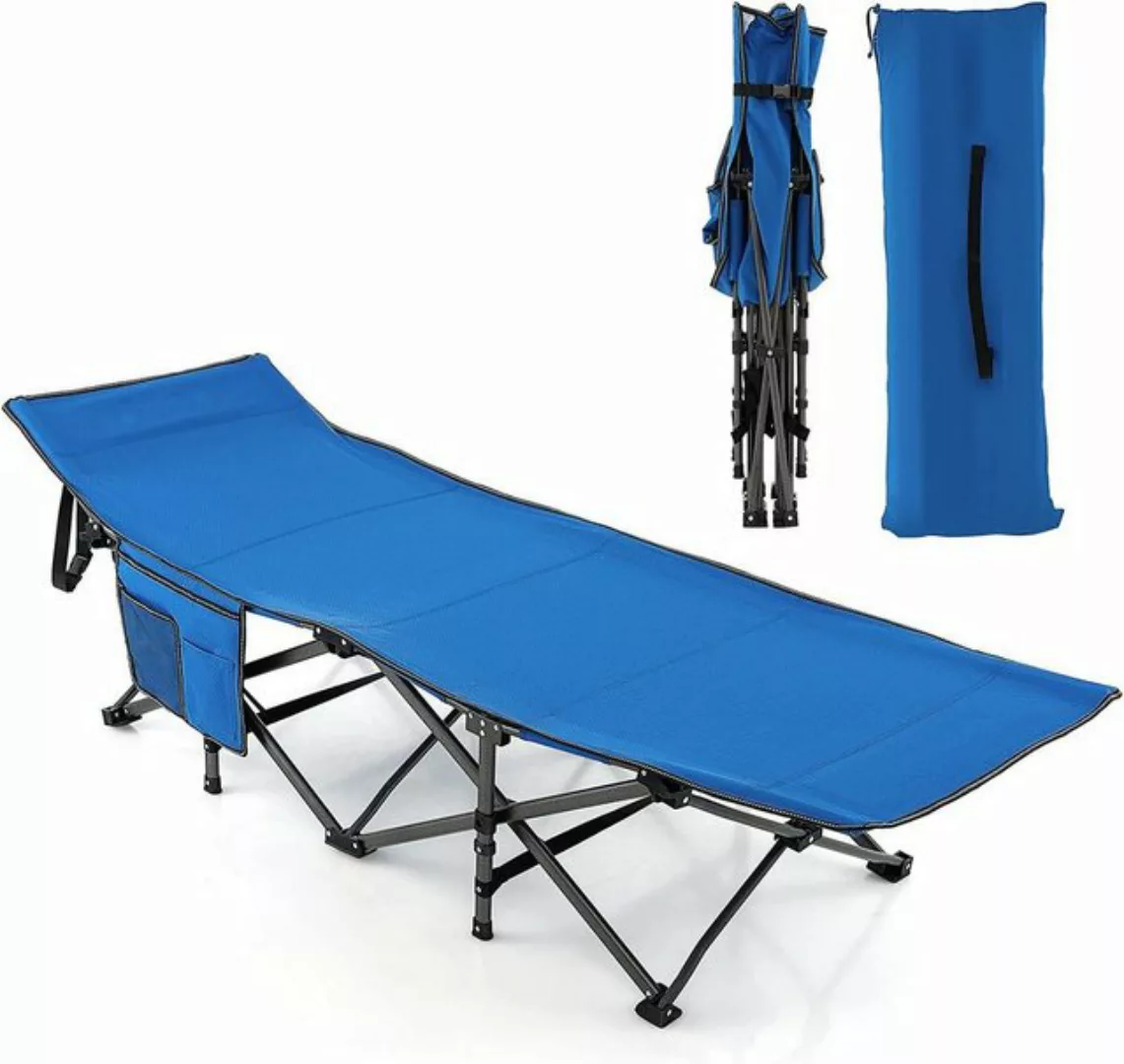 KOMFOTTEU Feldbett Campingbett klappbar mit Seitentasche, bis 272 kg, 190x7 günstig online kaufen