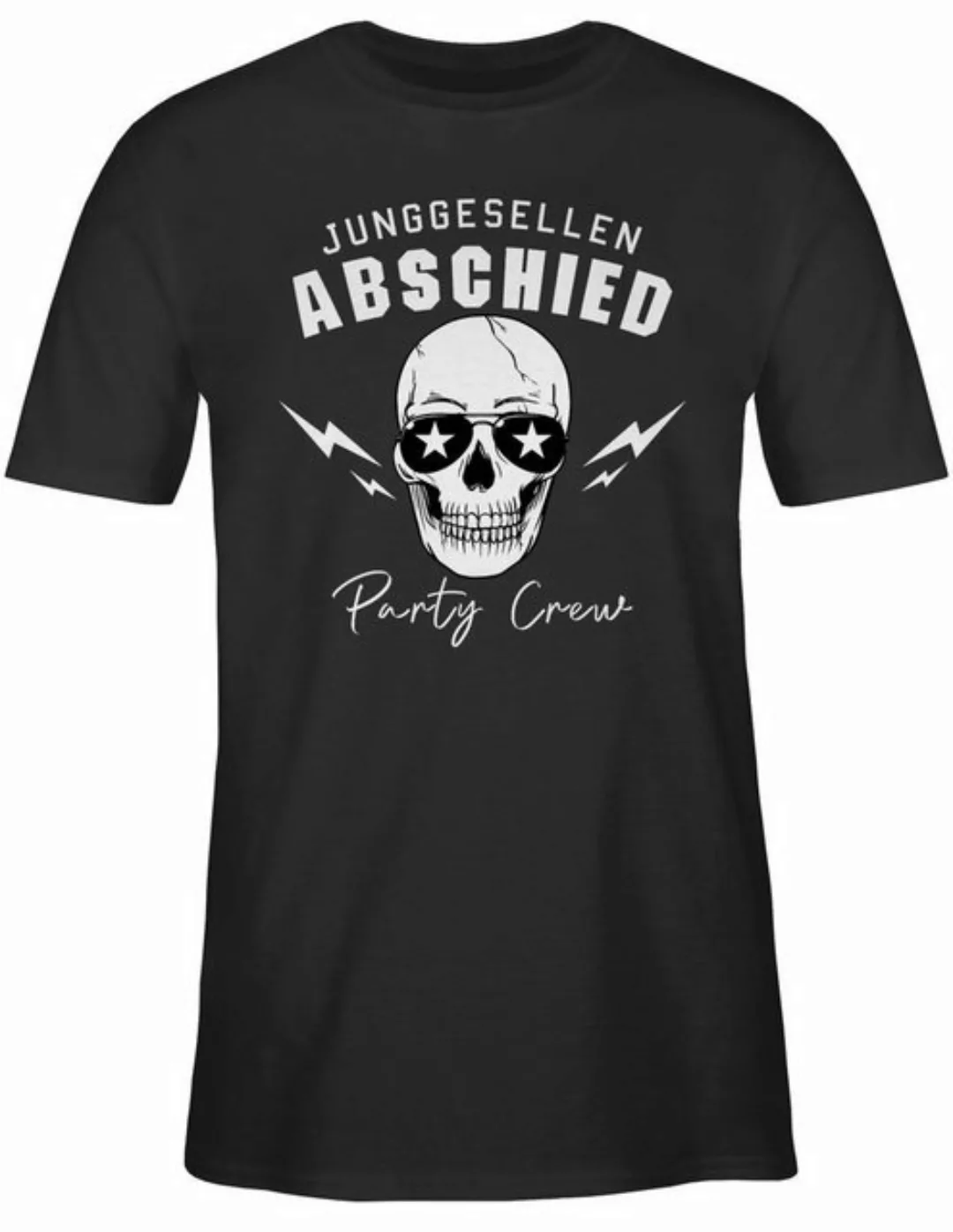 Shirtracer T-Shirt Junggesellen Abschied Party Crew Totenkopf weiß JGA Männ günstig online kaufen