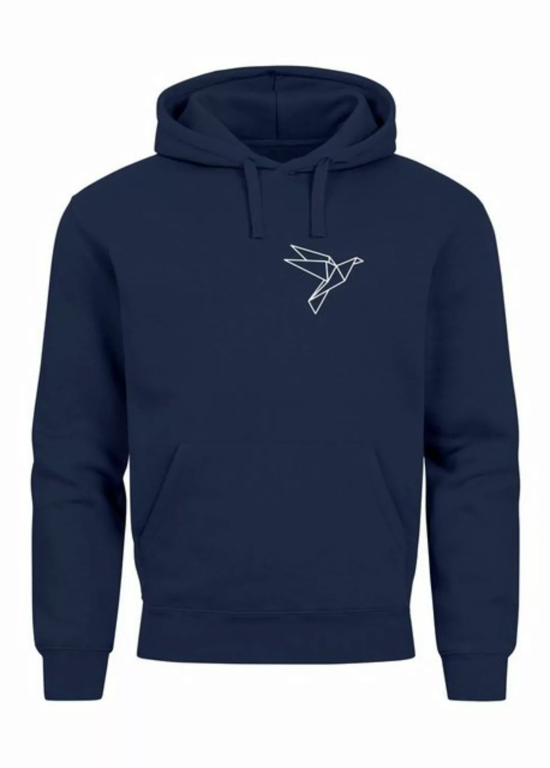 Neverless Hoodie Hoodie Herren Print Aufdruck Vogel Origami Polygon Brustpr günstig online kaufen