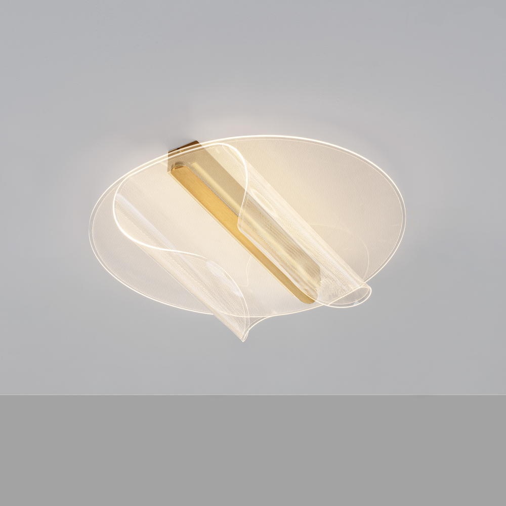 LED Deckenleuchte Valentin in Gold und Transparent 20W 1106lm günstig online kaufen