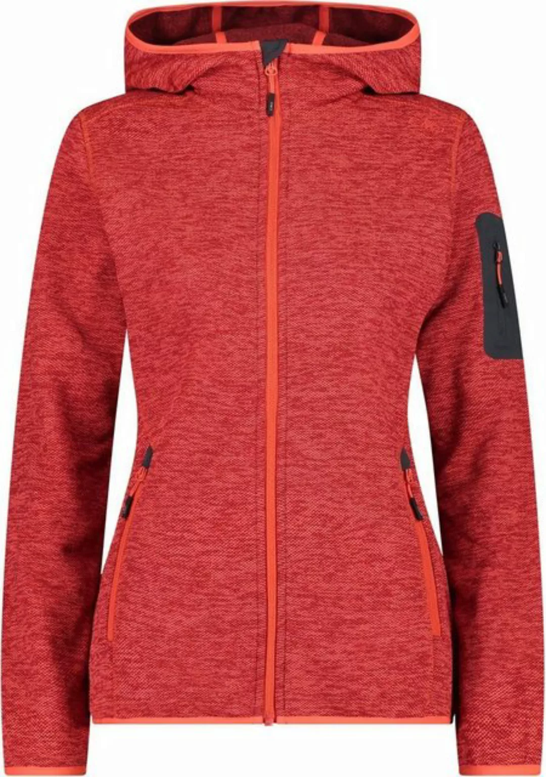 CMP Funktionsjacke WOMAN JACKET FIX HOOD RED FLUO-PAPAVERO-ANTRACI günstig online kaufen