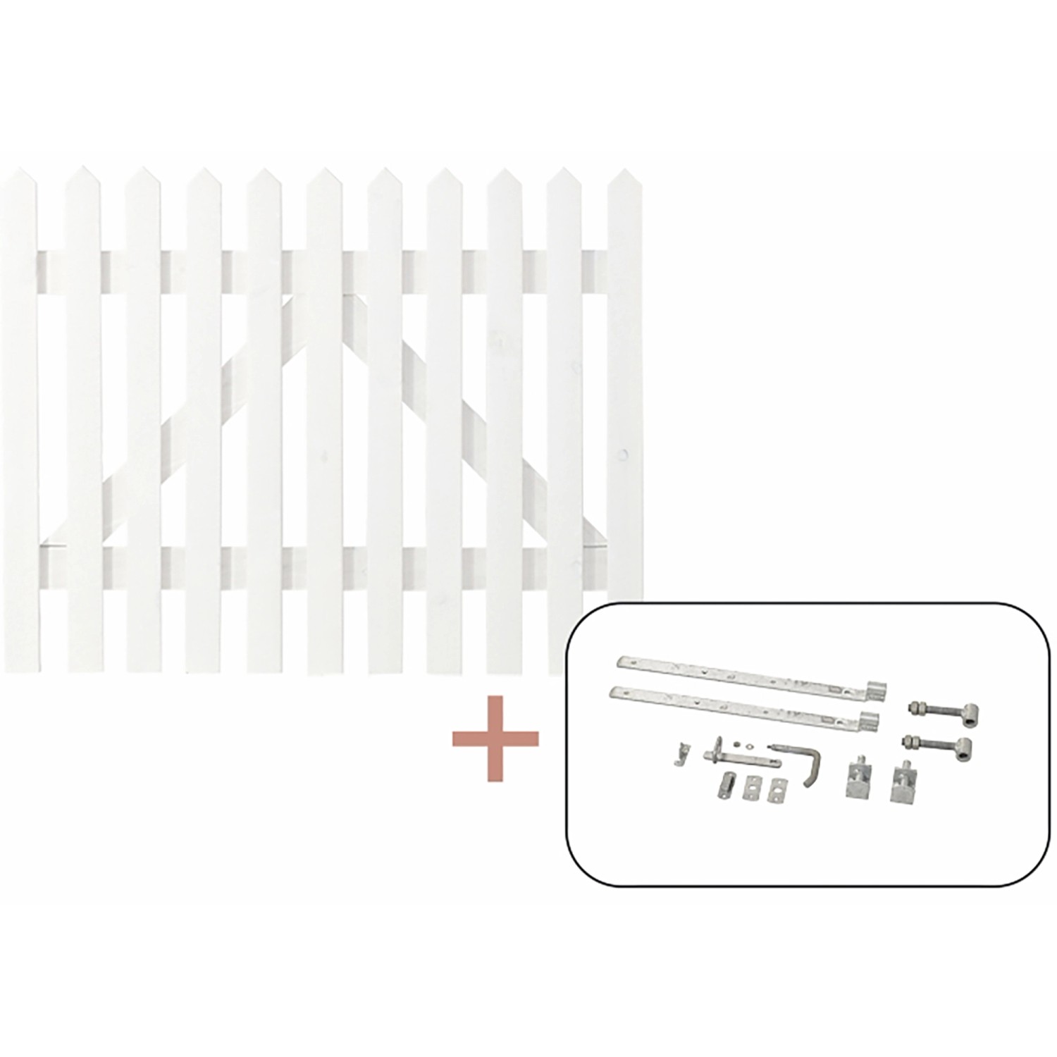 Plus Holz Einzeltor Skagen Lux Nadelholz Weiß 100 cm x 80 cm günstig online kaufen