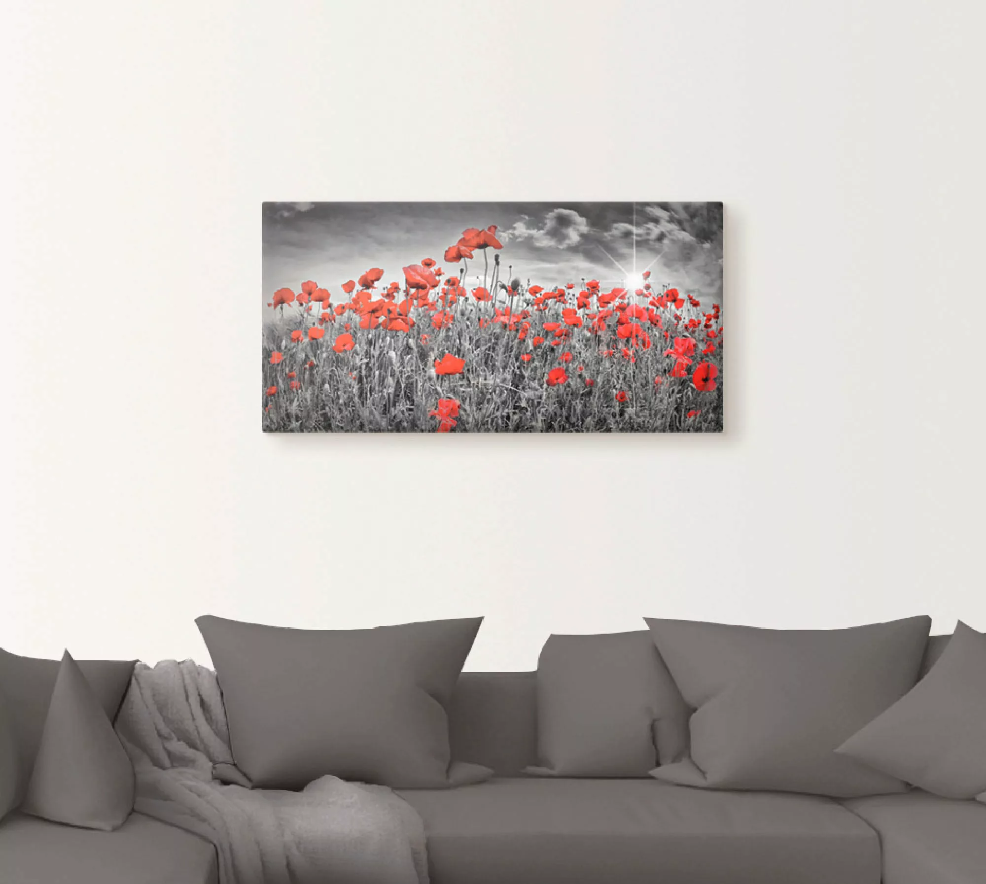 Artland Wandbild »Idyllisches Mohnblumenfeld mit Sonne«, Blumen, (1 St.), a günstig online kaufen