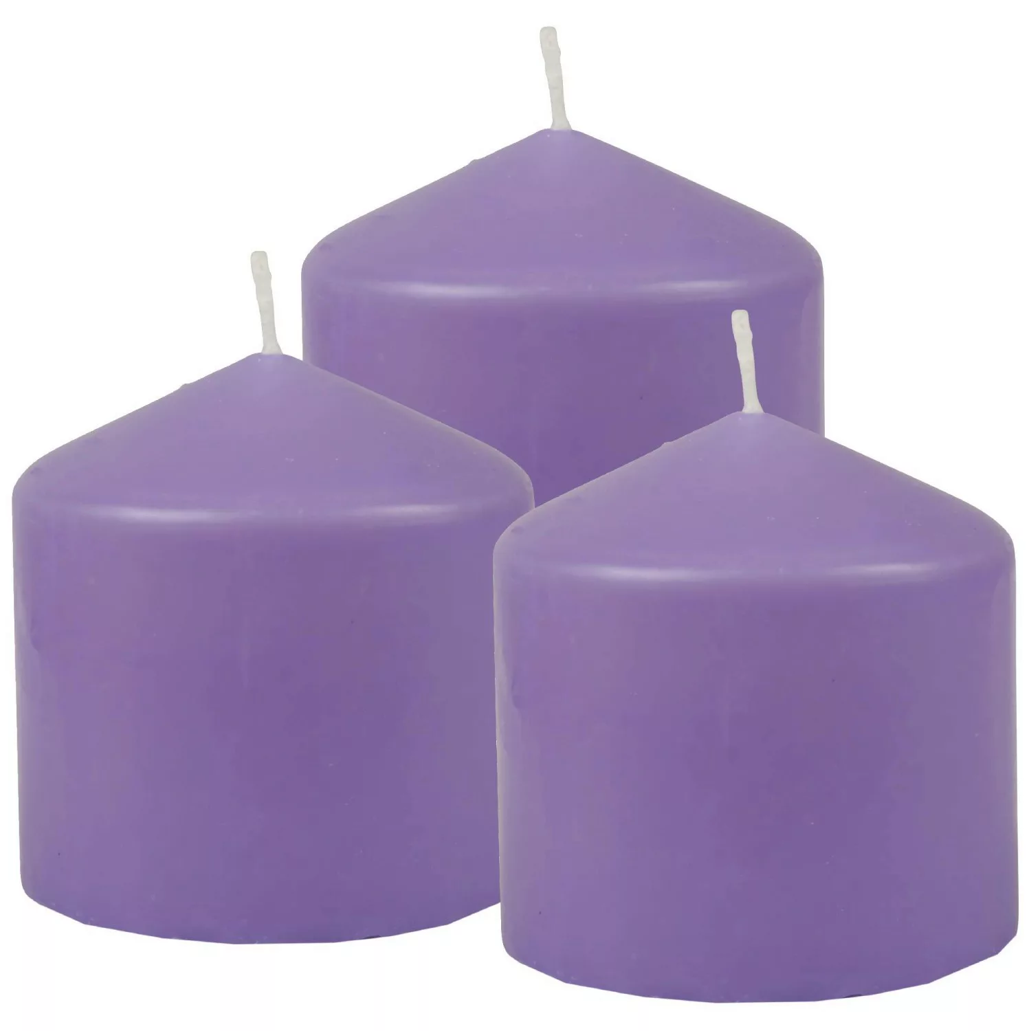 HS Candle Stumpenkerzen Ø8cm 3er Pack Lila Violett günstig online kaufen