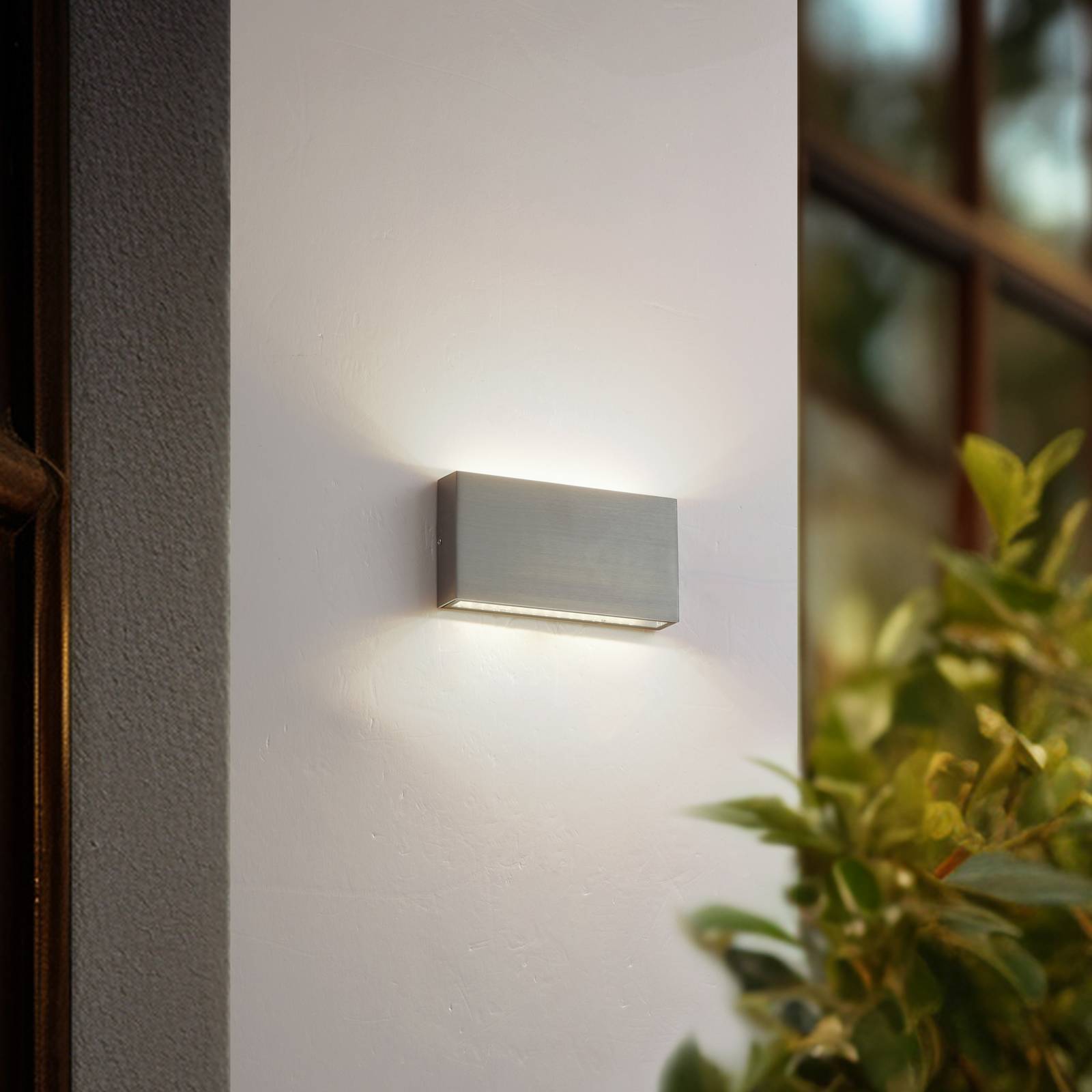 Lindby LED-Außenwandlampe Jarte, grau, Metall, 17cm, IP54 günstig online kaufen