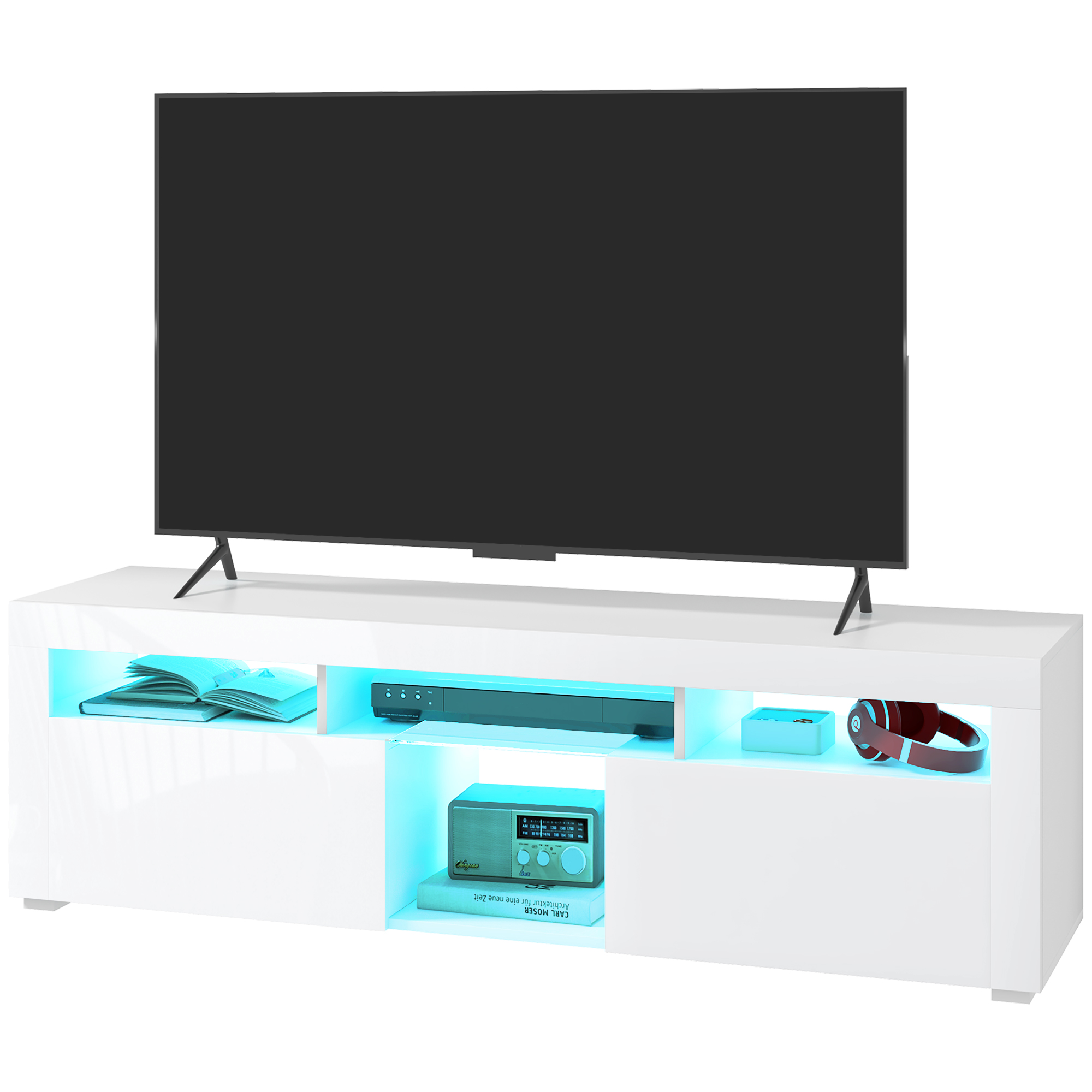 HOMCOM TV-Schrank, TV-Ständer, TV-Möbel, bis zu 55 Zoll, mit LED-Lichtern, günstig online kaufen