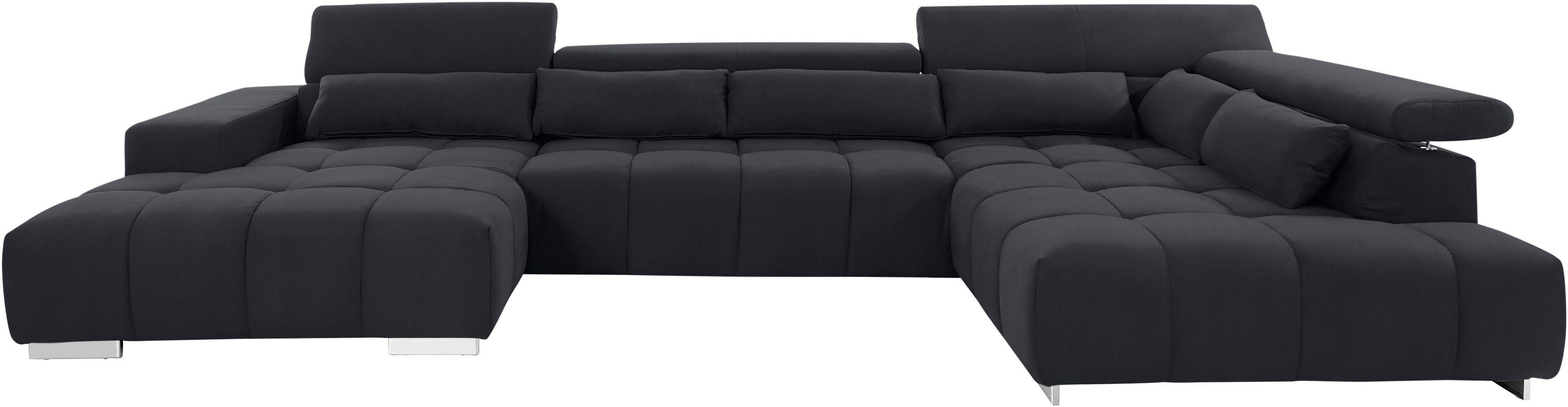 COTTA Wohnlandschaft "Orion U-Form", mit Kopfteilverstellung & 6 Nierenkiss günstig online kaufen