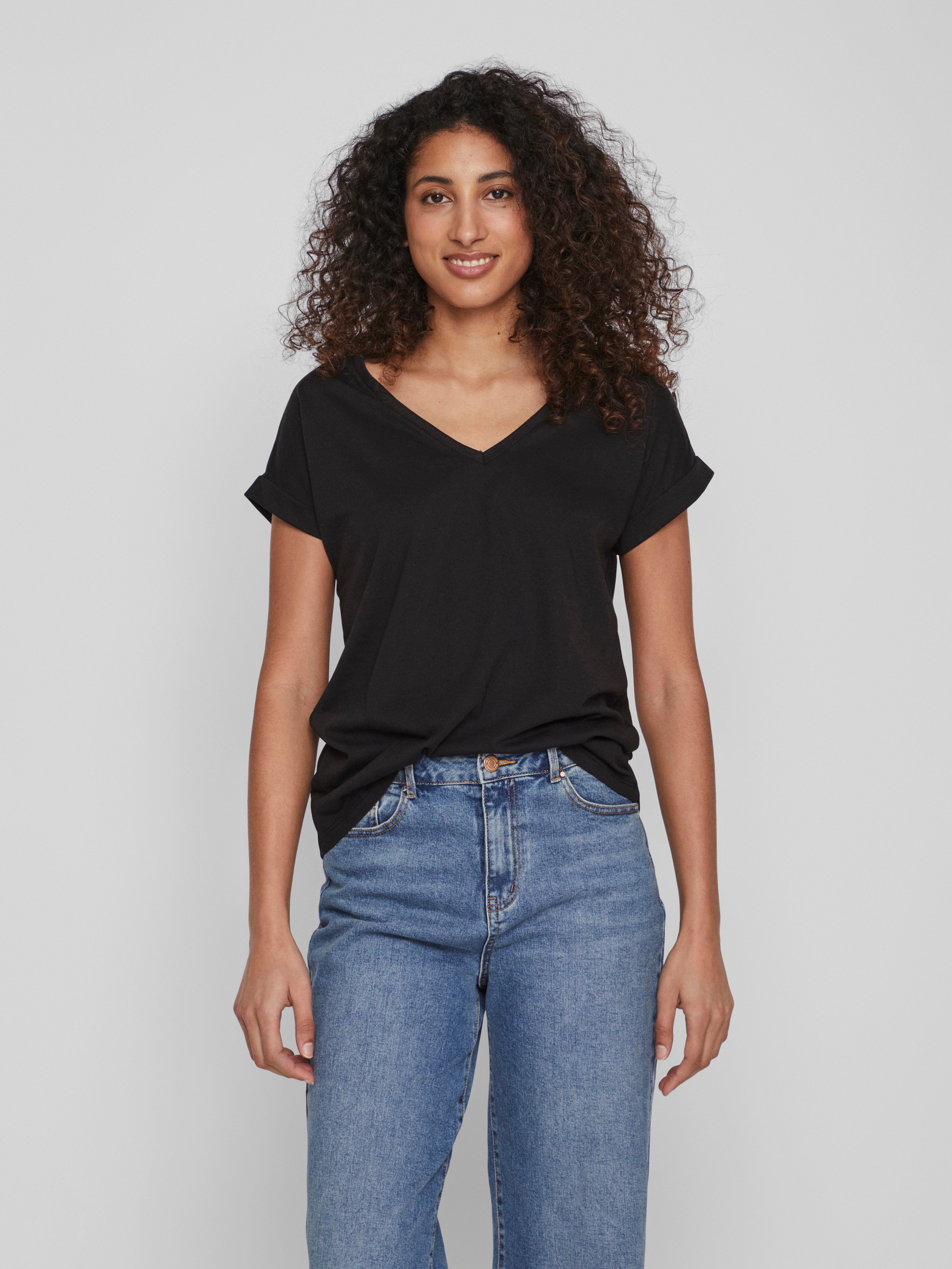 Vila V-Shirt VIDREAMERS NEW V-NECK T-SHIRT günstig online kaufen