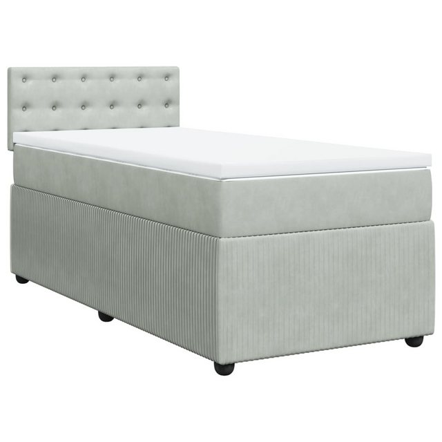 vidaXL Boxspringbett, Boxspringbett mit Matratze Hellgrau 90x190 cm Samt günstig online kaufen