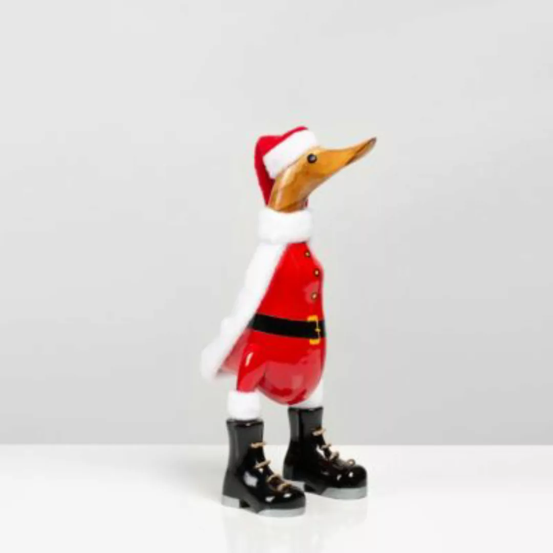 Rikmani Holz-Dekofigur  Santa Ente Weihnachten - S rot günstig online kaufen