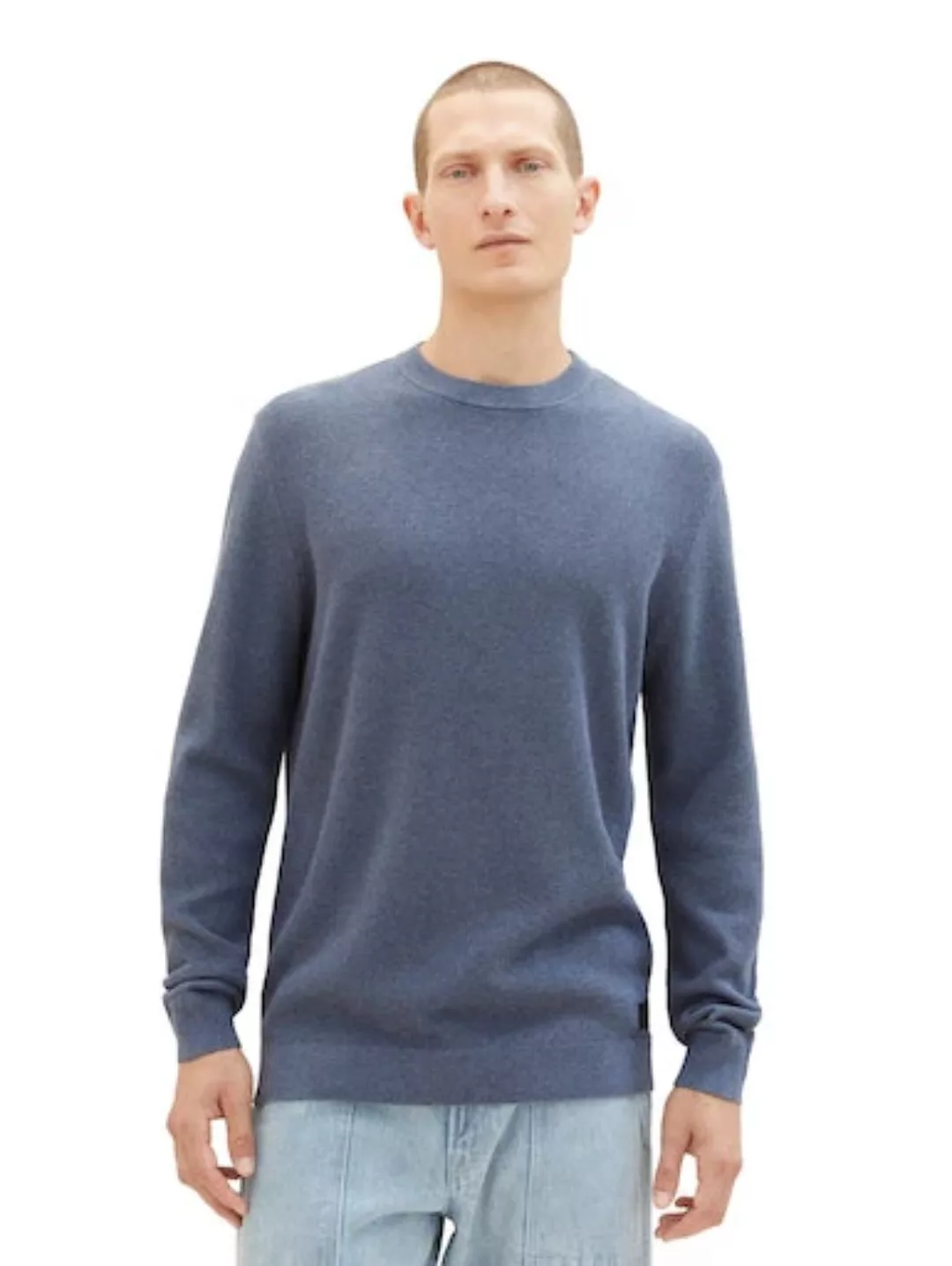 Tom Tailor Rundhalspullover Structured Knit dunkelblau günstig online kaufen