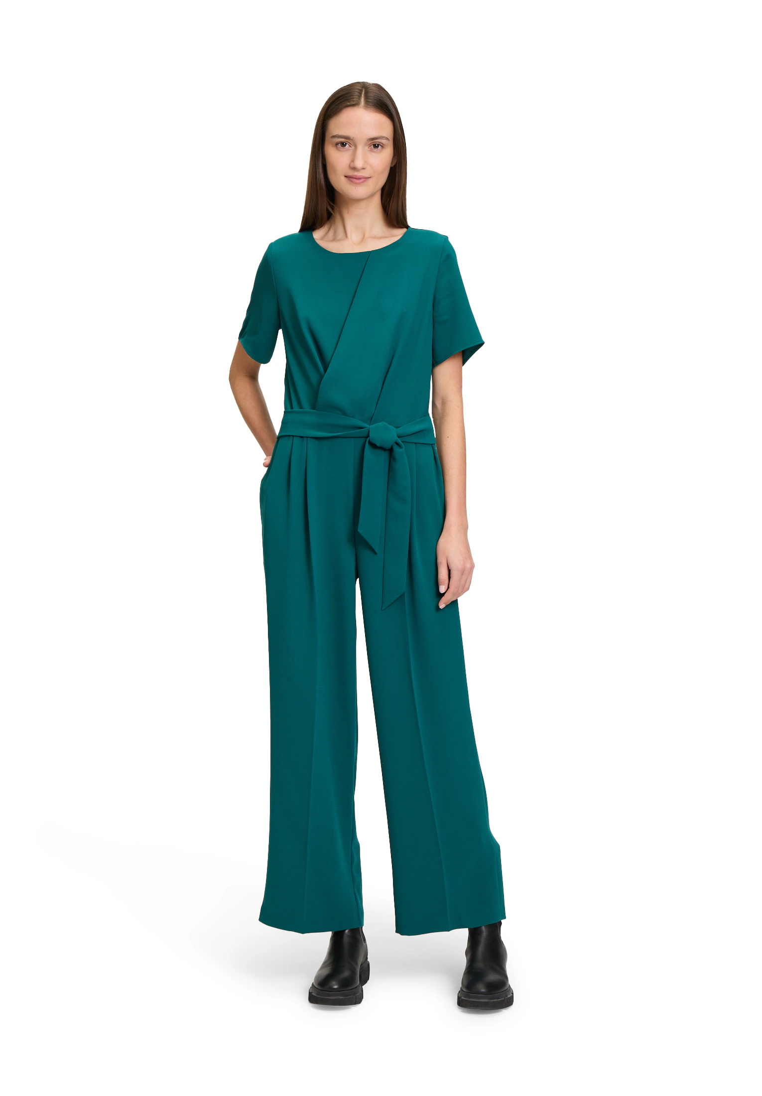Betty&Co Overall "Betty & Co Damen Jumpsuit mit Bindegürtel", (1 tlg.) günstig online kaufen