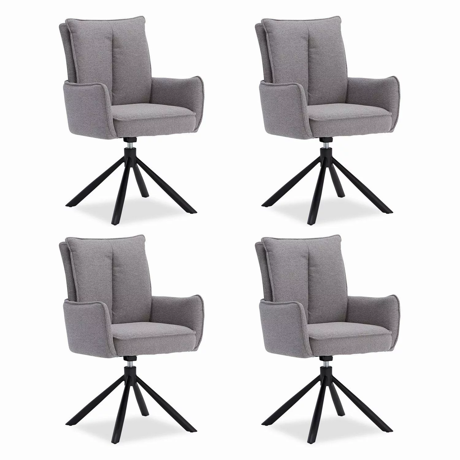 Homestyle4u Polsterstuhl Stoff Anthrazit Drehbar 6er Set 3068 günstig online kaufen