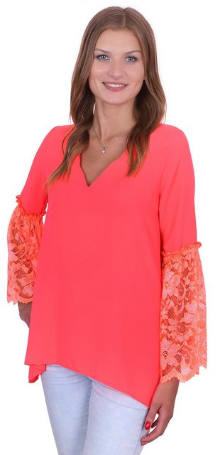 Sarcia.eu Spitzenbluse John Zack Orangefarbige Bluse, Ärmel aus Spitze L günstig online kaufen