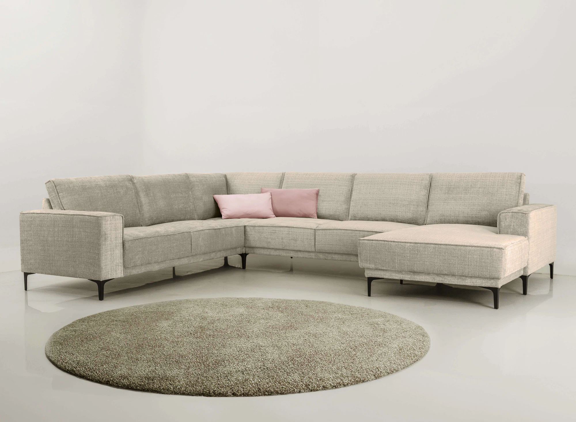 Places of Style Wohnlandschaft "XXL Sofa Oland, Struktur, Flachgewebe, Luxu günstig online kaufen