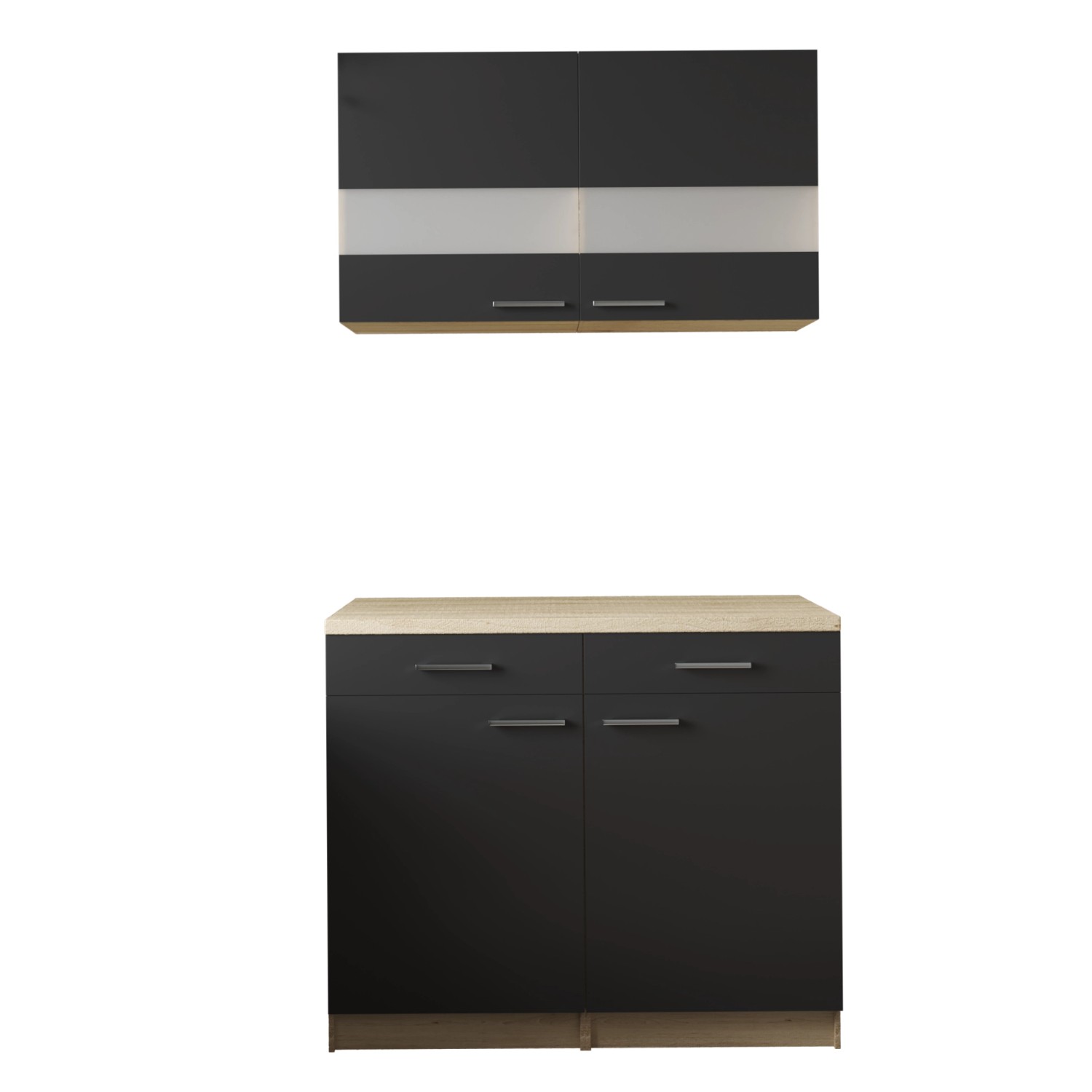 Respekta Küchenmöbel-Set 9 Merle 100 cm Schwarz günstig online kaufen