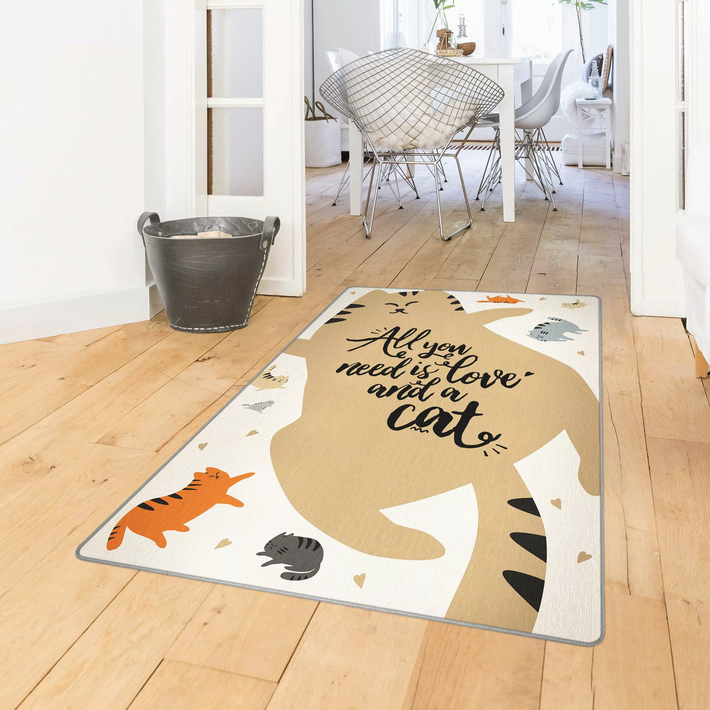 Teppich All you need is love and a cat Katzenbauch günstig online kaufen