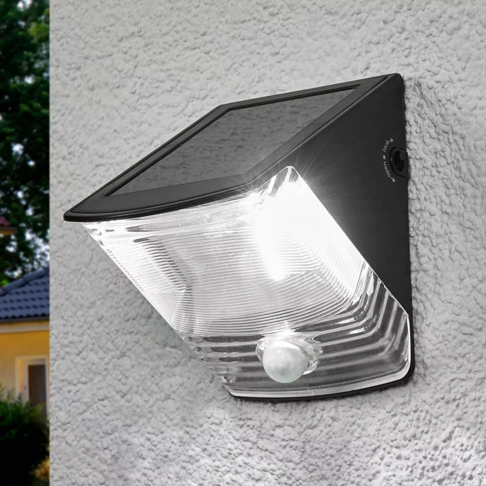Solar-LED-Wandleuchte SOL 04 mit IP44 schwarz günstig online kaufen