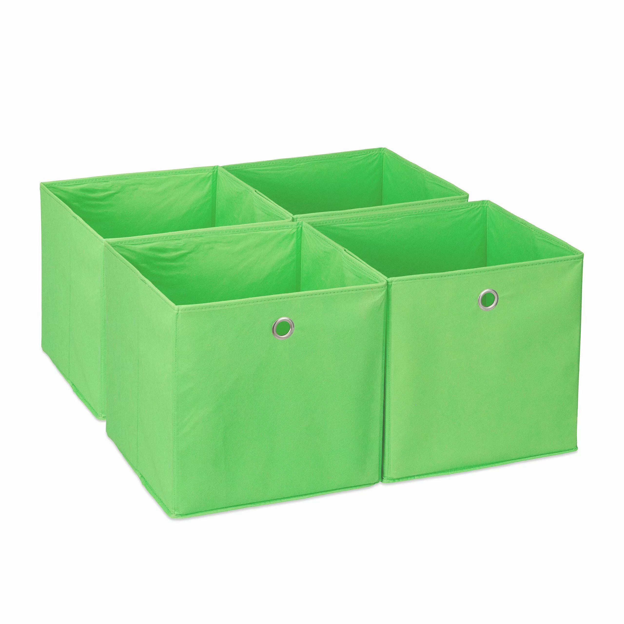 relaxdays Aufbewahrungsbox im 4er Set, Grün günstig online kaufen