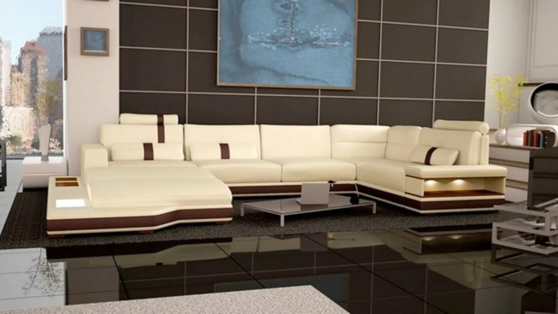 JVmoebel Ecksofa Moderne Sofa Eckgarnitur U Form Polster Ecke Couch Design, günstig online kaufen