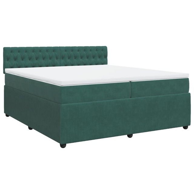 vidaXL Bett Boxspringbett mit Matratze Dunkelgrün 200x200 cm Samt günstig online kaufen