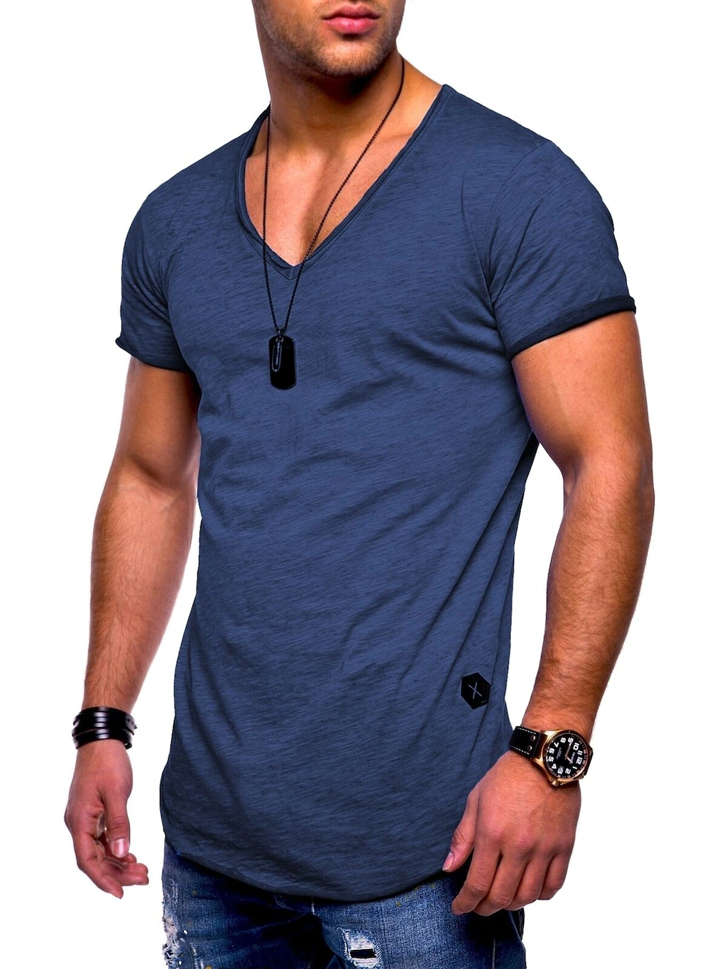 behype T-Shirt "NUKE", (1 tlg.), mit V-Ausschnitt günstig online kaufen