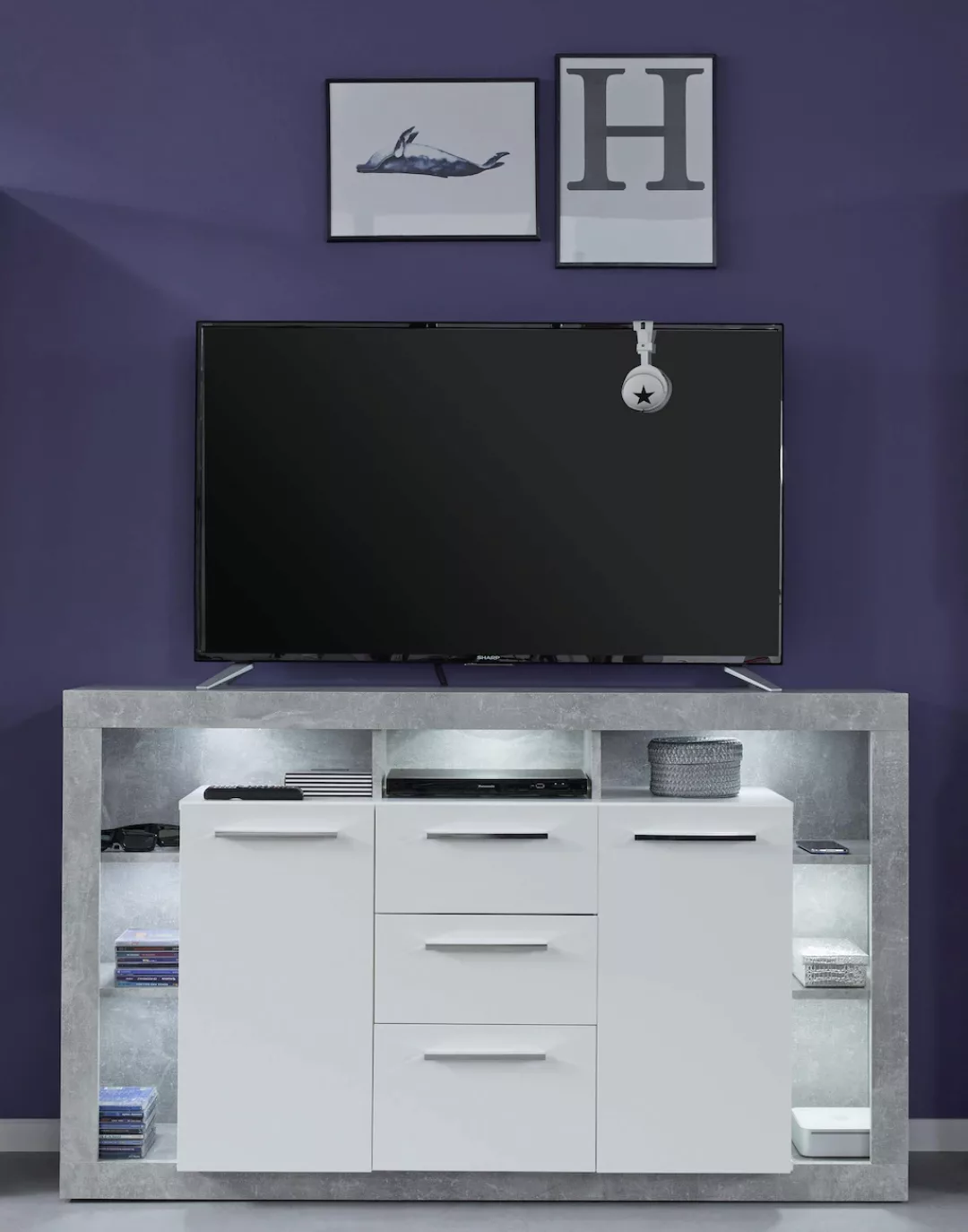 INOSIGN Sideboard "Gwendolyn", pflegeleichtes Design, Beleuchtung optional, günstig online kaufen