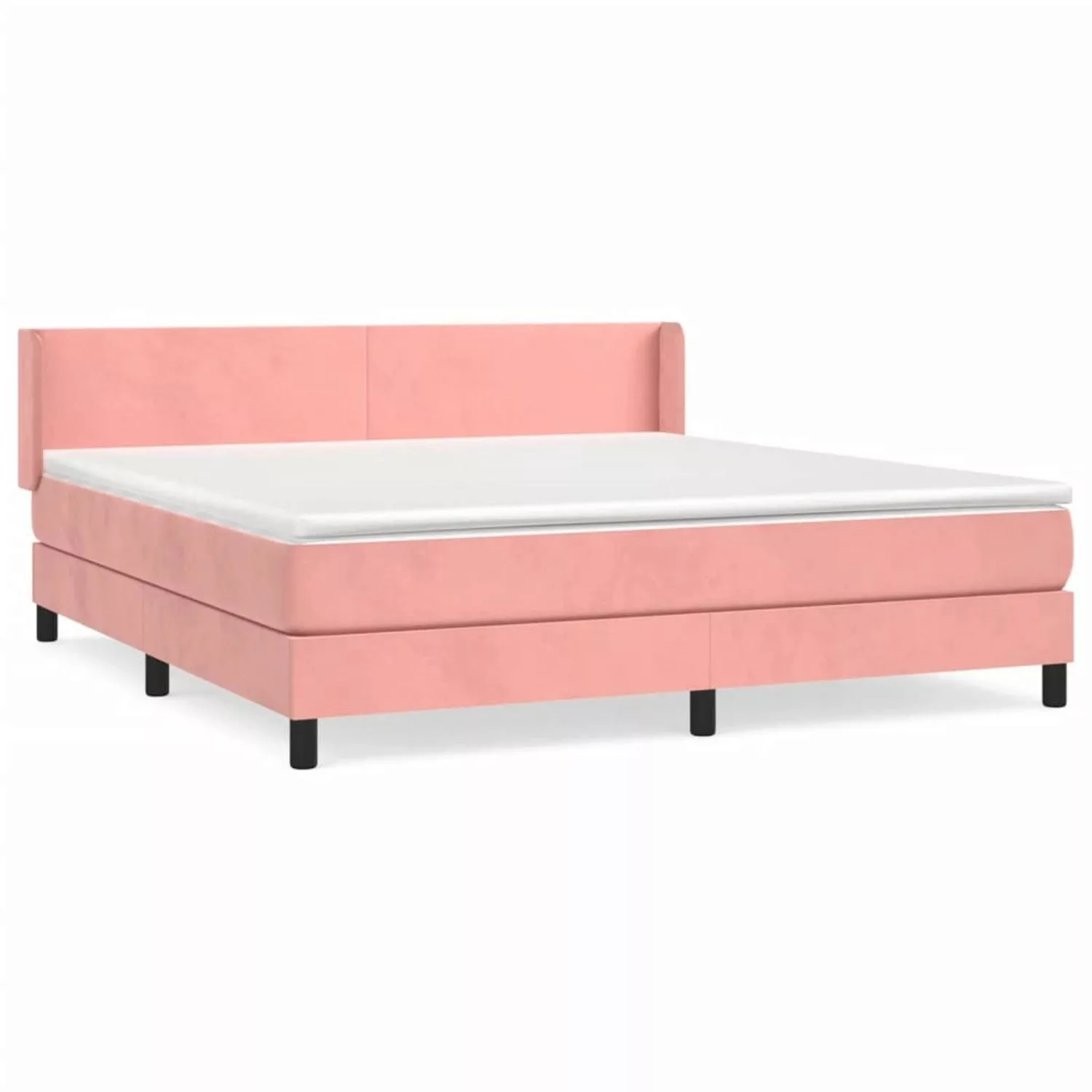 vidaXL Boxspringbett mit Matratze Rosa 160x200 cm Samt1376632 günstig online kaufen