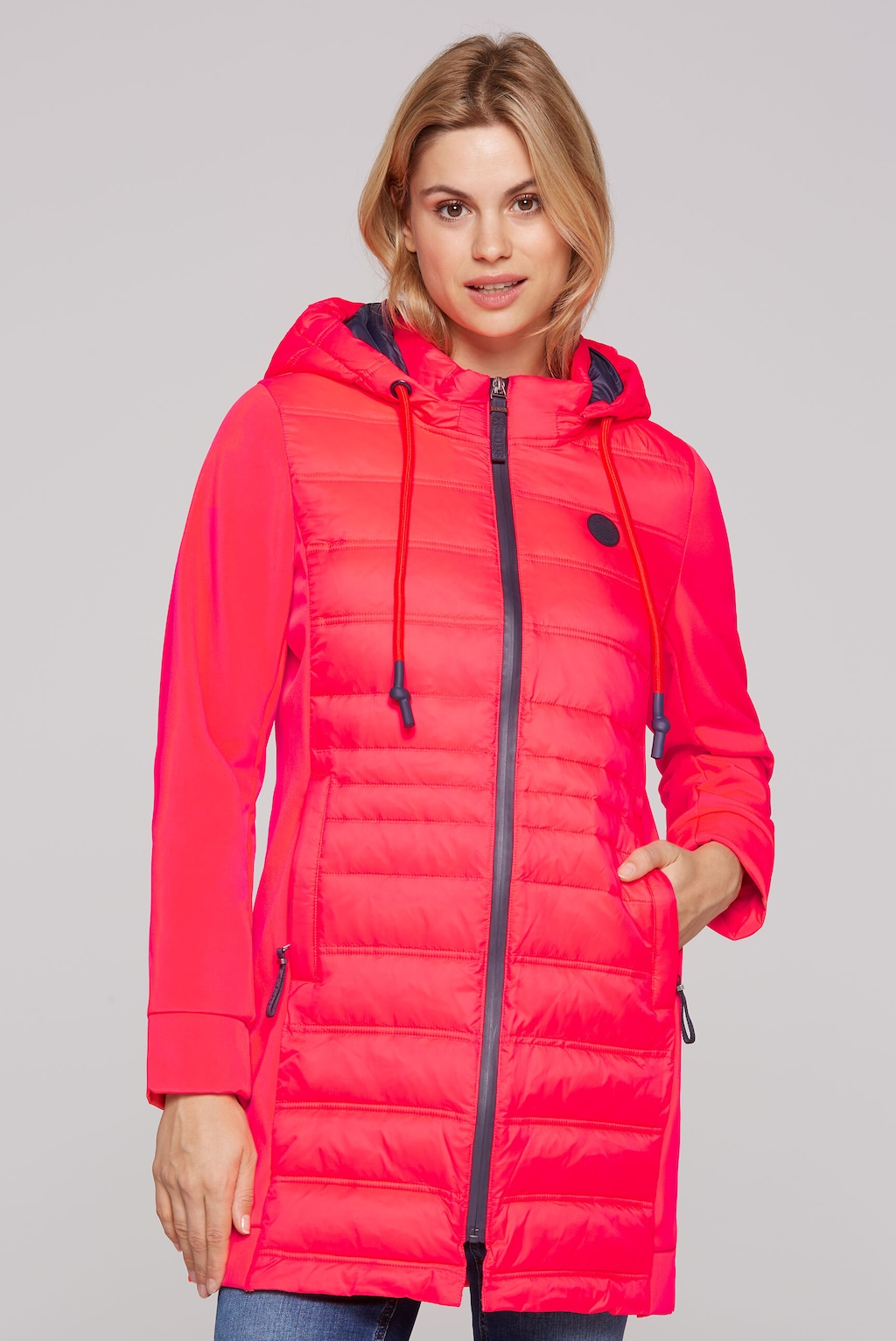 SOCCX Outdoorjacke SOCCX Übergangsjacke im Materialmix in Flashy Red (1-St) günstig online kaufen