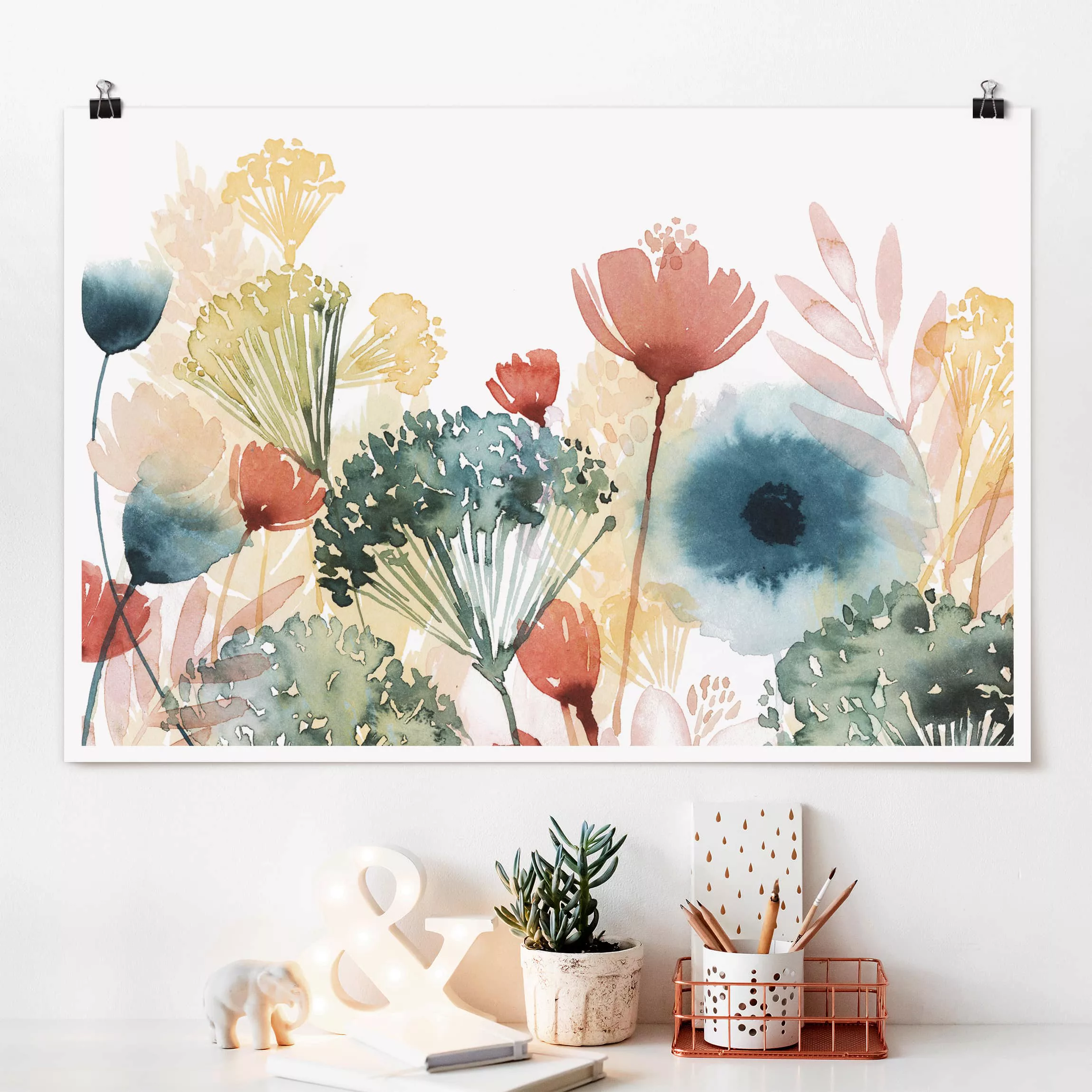 Poster Kunstdruck - Querformat Wildblumen im Sommer I günstig online kaufen