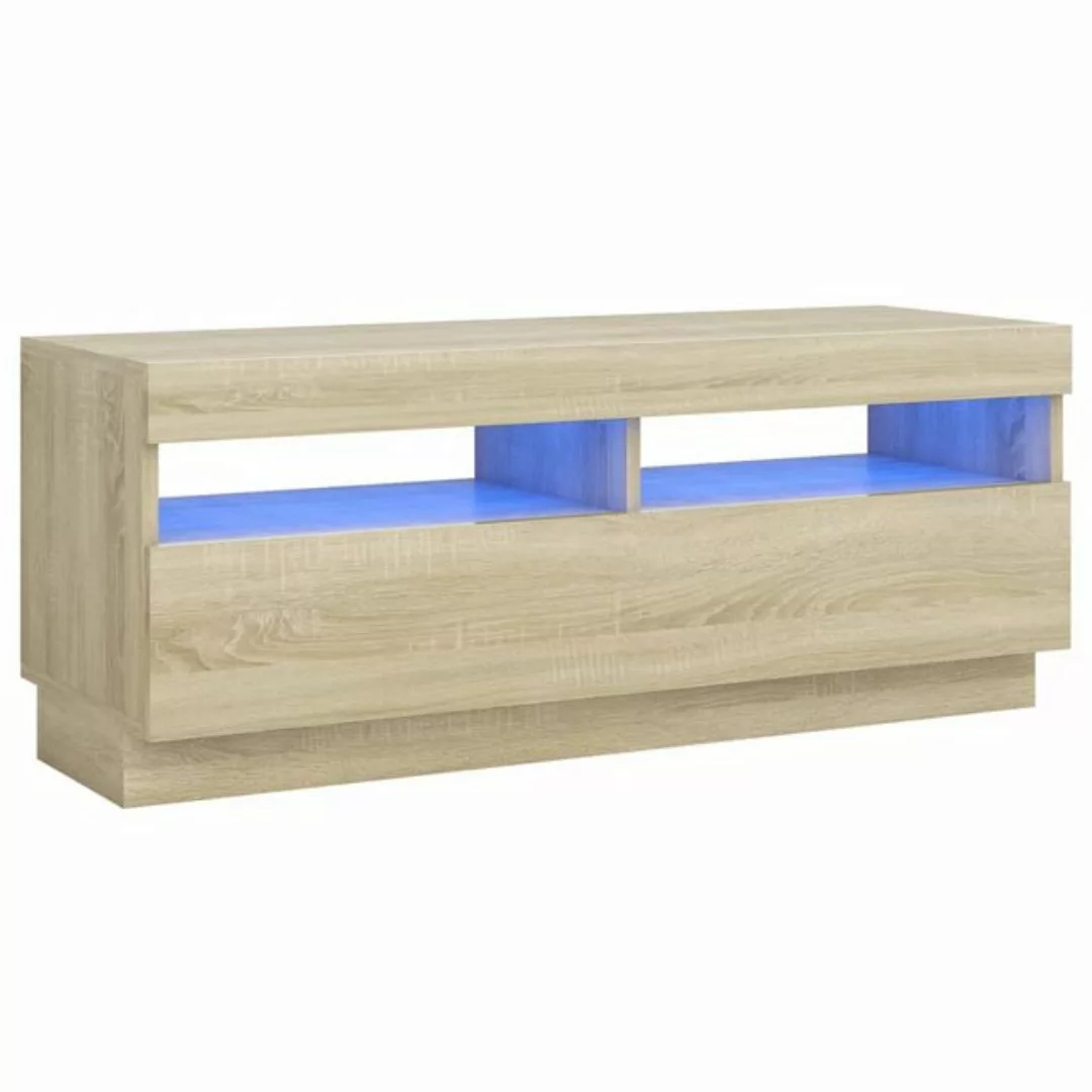 vidaXL TV-Schrank TV-Schrank mit LED Leuchten Sonoma Eiche 100x35x40 cm Low günstig online kaufen