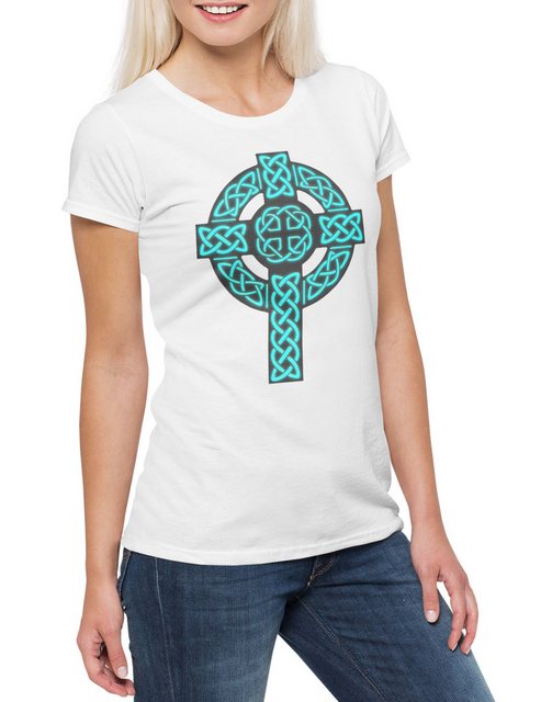 Urban Backwoods Print-Shirt Celtic Knot Logo Sign V Damen T-Shirt Kelten Kn günstig online kaufen