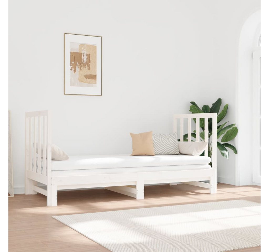 vidaXL Gästebett Gästebett Tagesbett Ausziehbar Weiß 2x90x190 cm Massivholz günstig online kaufen