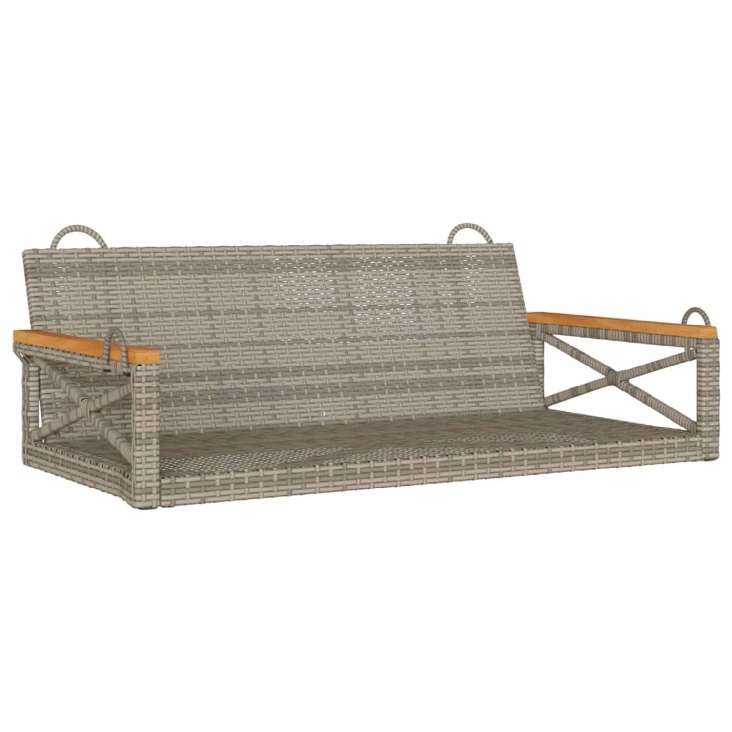 furnicato Hängebank Grau 109x62x40 cm Poly Rattan günstig online kaufen