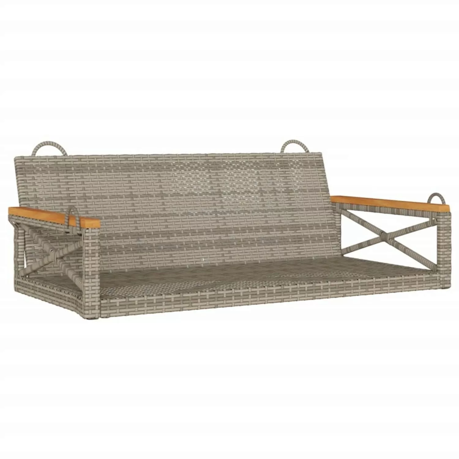 furnicato Hängebank Grau 109x62x40 cm Poly Rattan günstig online kaufen