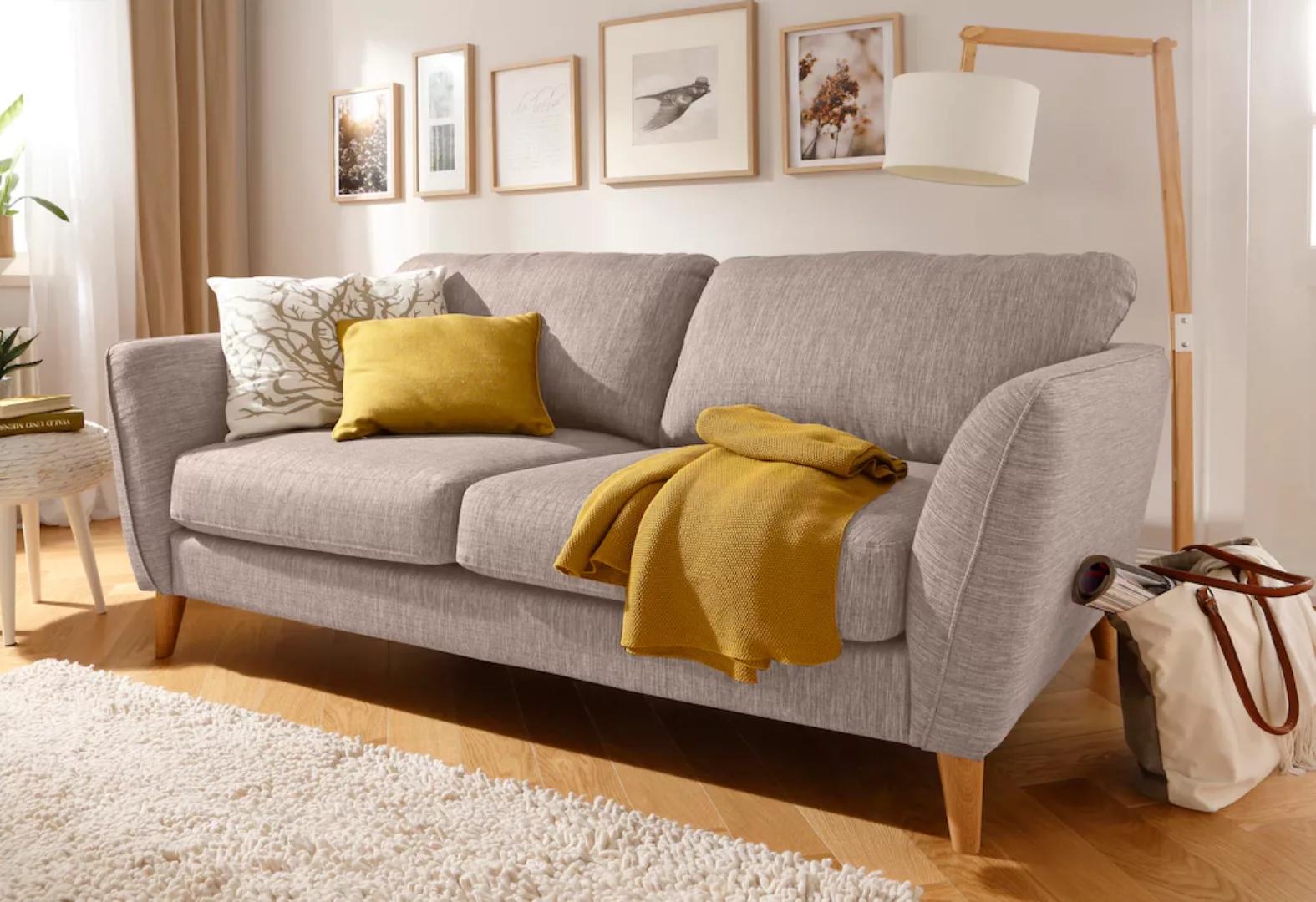 Home affaire 3-Sitzer "MARSEILLE 3er Sofa 206 cm, Cord, Flachgewebe, Strukt günstig online kaufen