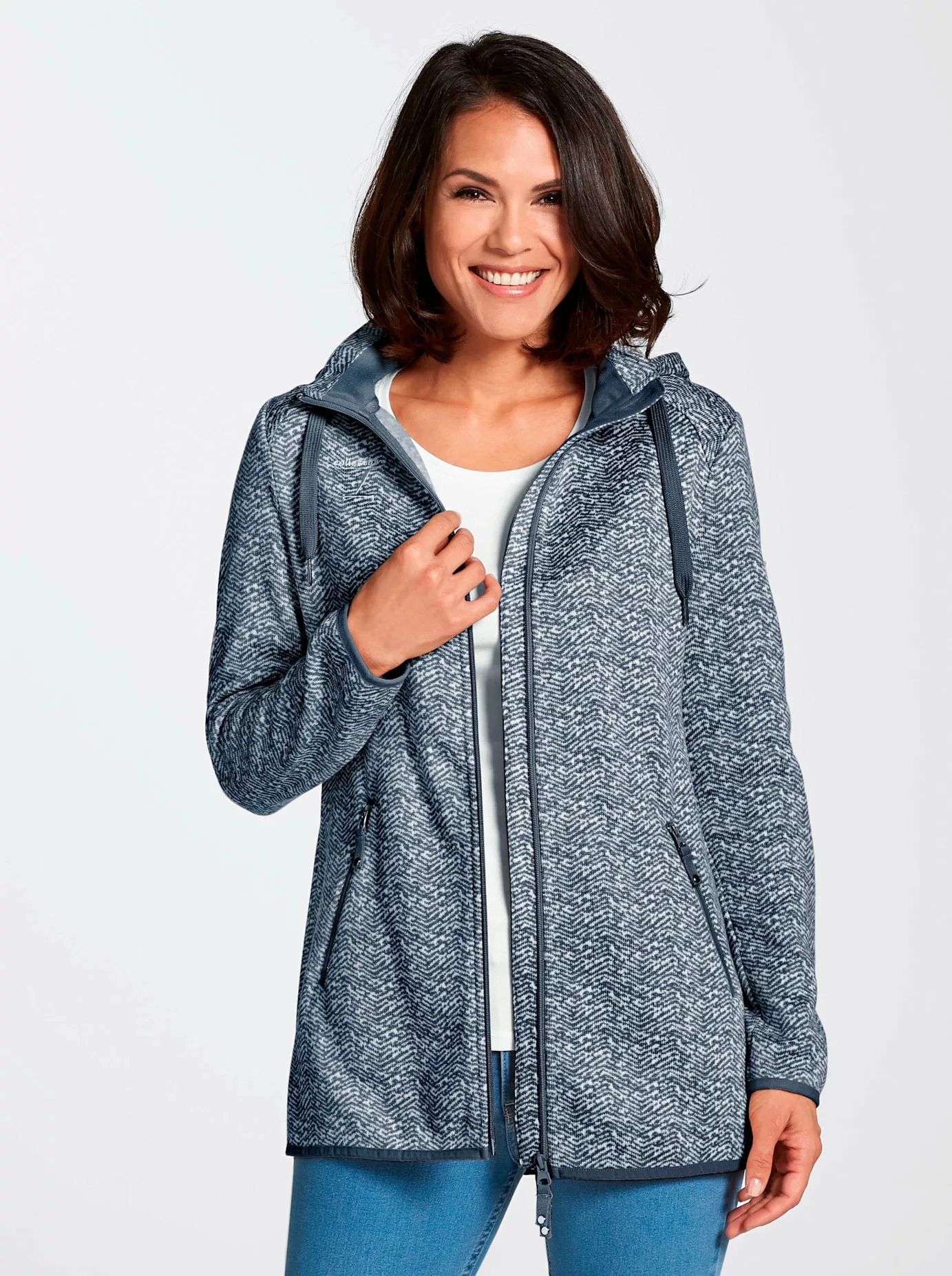 Casual Looks Kapuzenfleecejacke günstig online kaufen