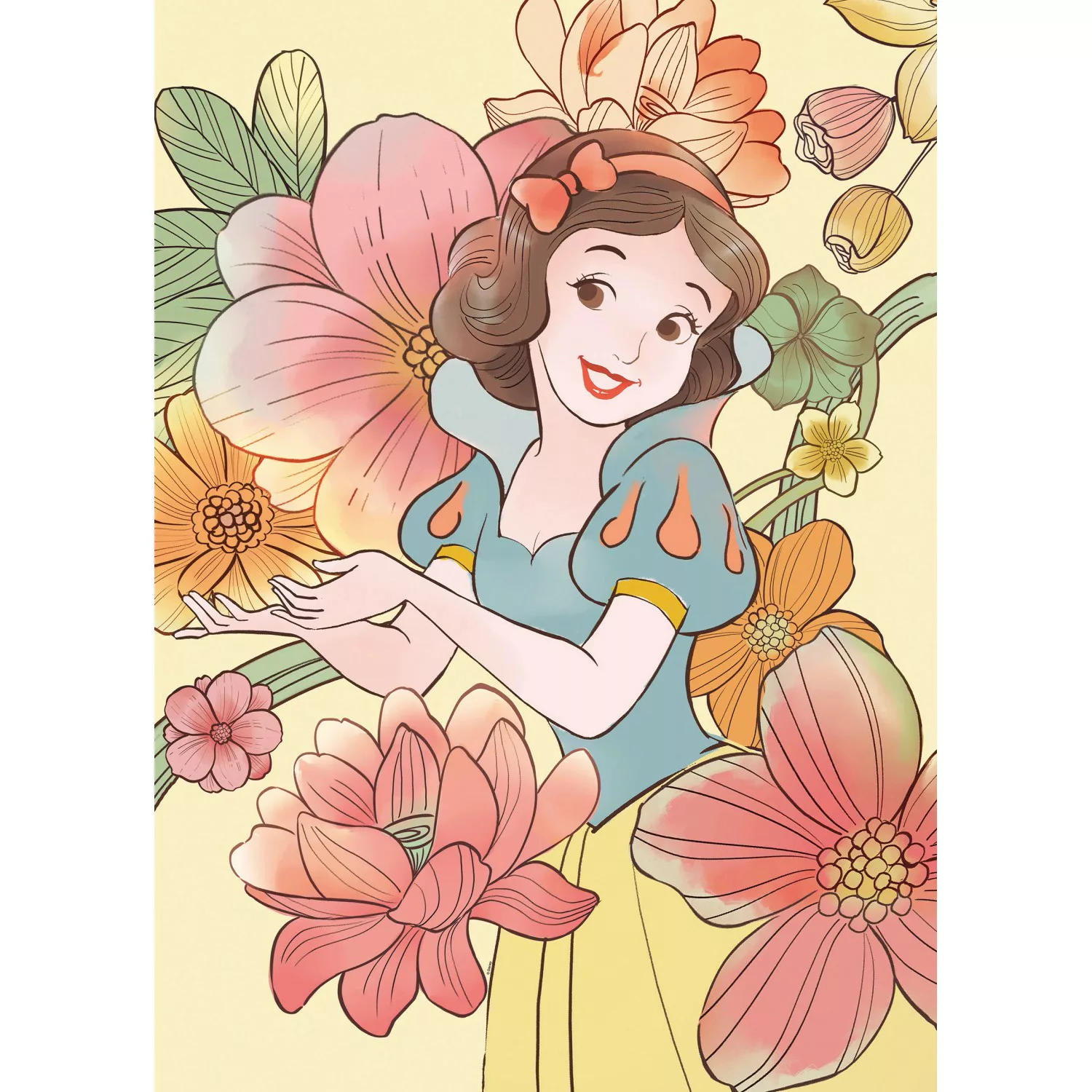 Komar Wandbild Snow White Flowers 50 x 70 cm günstig online kaufen