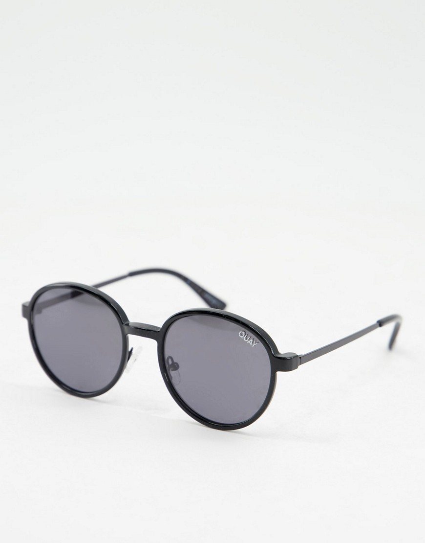 Quay – Runde Sonnenbrille in Schwarz günstig online kaufen