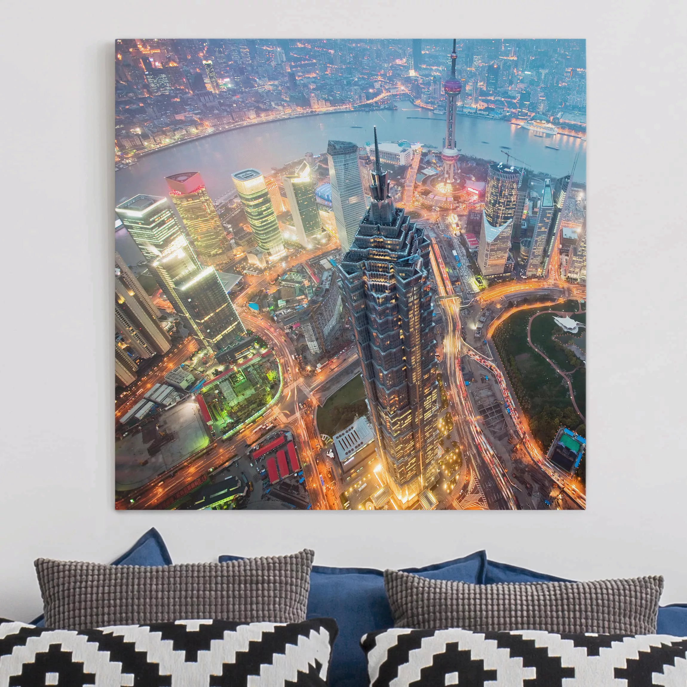 Leinwandbild Architektur & Skyline - Quadrat Shanghai günstig online kaufen