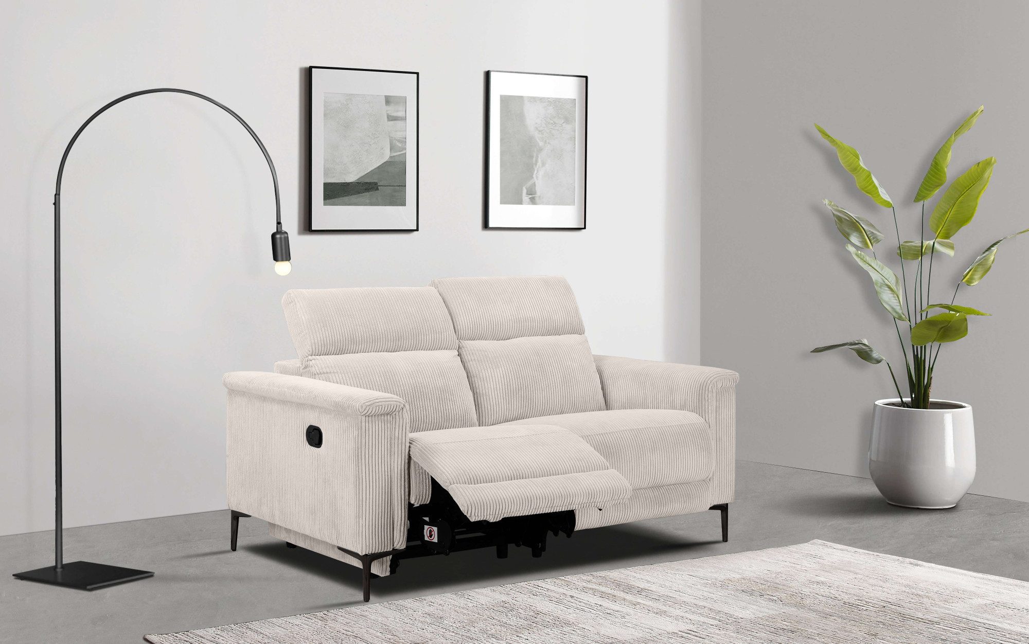 Home affaire 2-Sitzer "Lund in Cord, mit manueller o. elektrischer", Relaxf günstig online kaufen