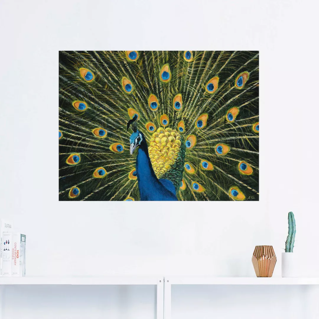 Artland Wandbild "Pfau", Vögel, (1 St.), als Alubild, Outdoorbild, Leinwand günstig online kaufen