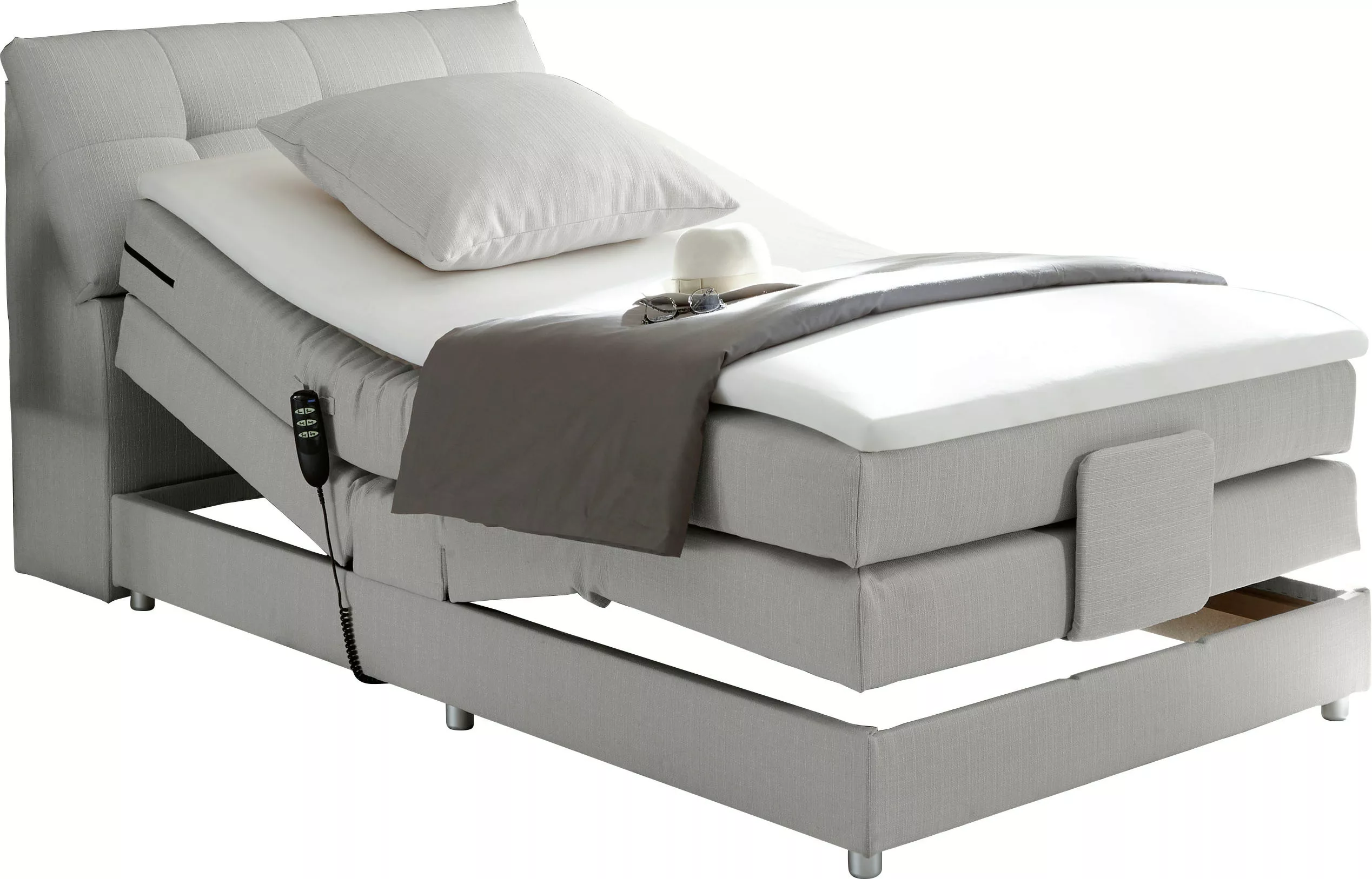 ED EXCITING DESIGN Boxspringbett "Carpino", inkl. Motor, Stauraum im Kopfte günstig online kaufen