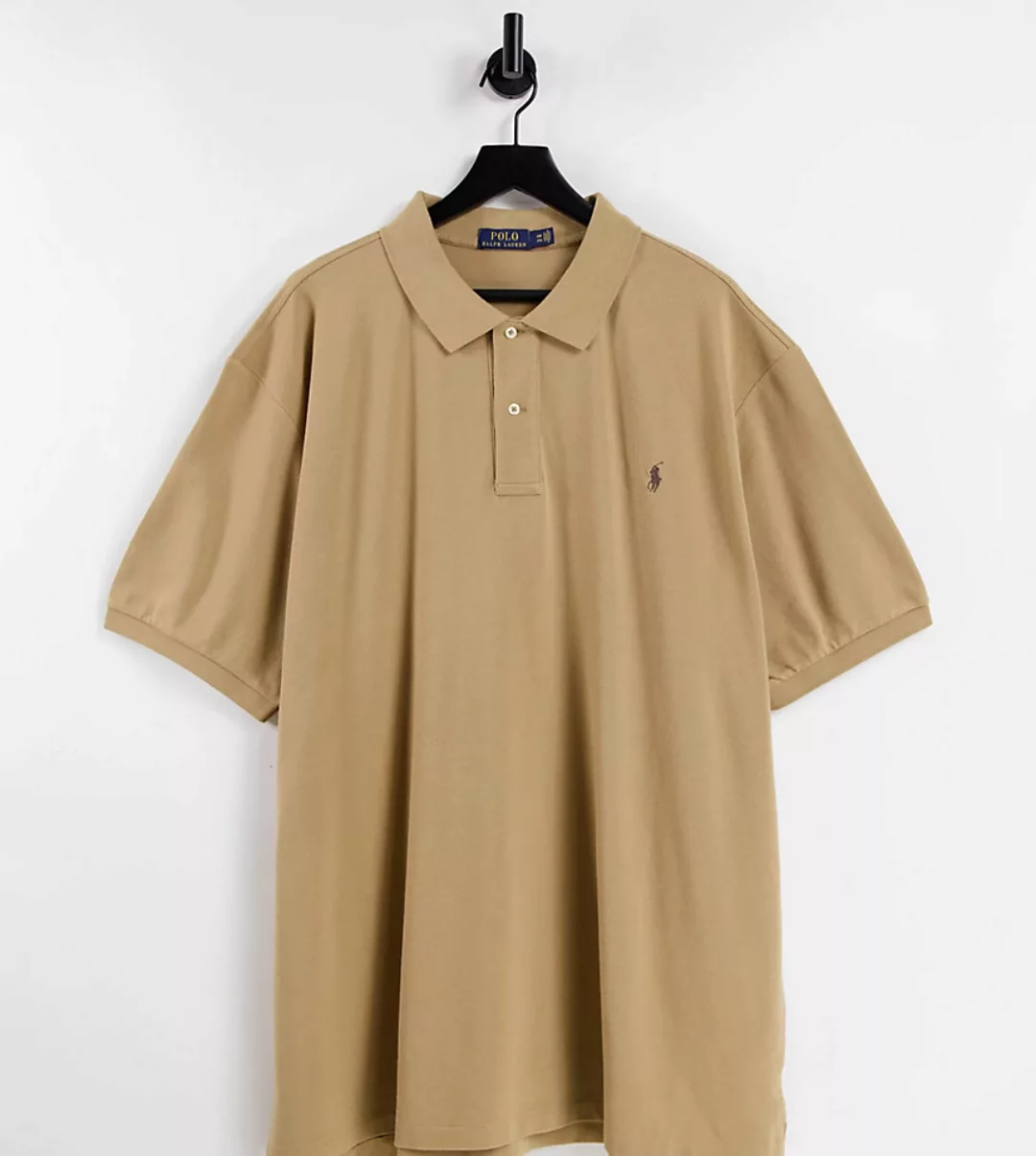 Polo Ralph Lauren Big & Tall – Schmal geschnittenes Pikee-Polohemd in Hellb günstig online kaufen