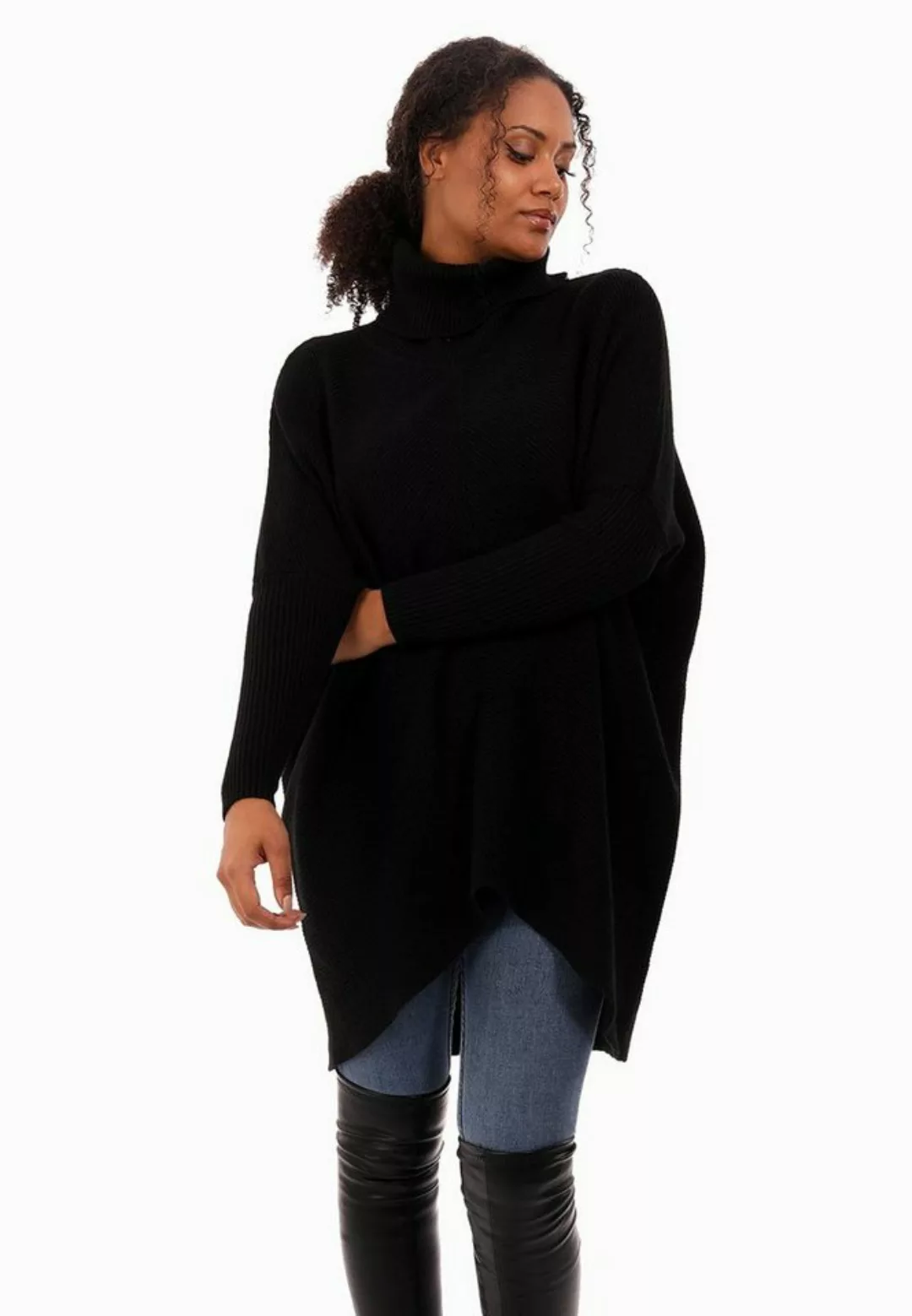 YC Fashion & Style Longpullover Strickpullover asymmetrisch Plus Size mit R günstig online kaufen