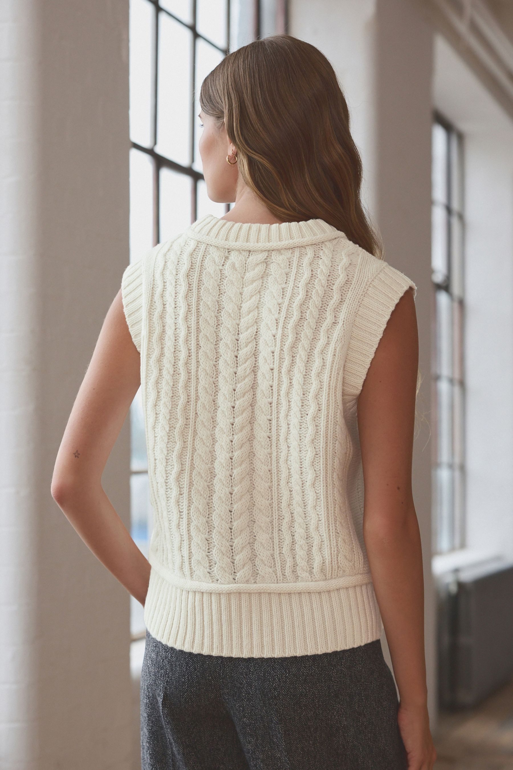 Next Stricktop Premium-Pullunder mit Zopfmuster aus günstig online kaufen