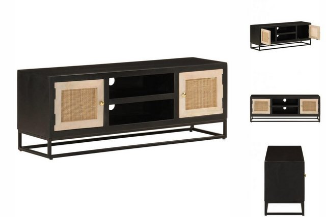 vidaXL TV-Schrank TV-Schrank Schwarz 110x30x40 cm Massivholz Mango und Eise günstig online kaufen